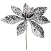 Χριστουγεννιάτικο Διακοσμητικό Λουλούδι Ασημί 15.5cm
