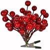 Χριστουγεννιάτικο Λουλούδι με Κλιπ Κλαδί Κόκκινα Berries 14cm