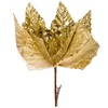 Χριστουγεννιάτικο Λουλούδι Αλεξανδρινό με Κλιπ Χρυσό Glitter 25cm
