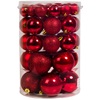 Σετ Χριστουγεννιάτικες Μπάλες Κόκκινες Ματ Γυαλιστερές Glitter 4-6-8cm - 44 τμχ.