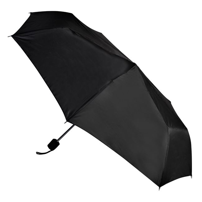 Ομπρέλα Βροχής Σπαστή Χειροκίνητη Μαύρη 53cm