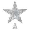 Χριστουγεννιάτικη Κορυφή Δέντρου 3D Ασημί Αστέρι Διάτρητο Σχέδιο 33cm