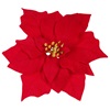 Χριστουγεννιάτικο Λουλούδι Αλεξανδρινό με Κλιπ Βελουτέ Κόκκινο 23cm