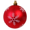 Σετ Χριστουγεννιάτικες Μπάλες Κόκκινες Ματ Λευκή Νιφάδα 8cm - 4 τμχ.