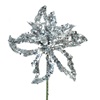 Χριστουγεννιάτικο Διακοσμητικό Λουλούδι Ασημένιο Glitter 9cm