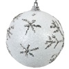 Σετ Χριστουγεννιάτικες Μπάλες Λευκές Ασημί Νιφάδες 8cm - 6 τμχ.