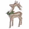 Χριστουγεννιάτικη Διακοσμητική Φιγούρα Τάρανδος Σαμπανί Glitter Στεφάνι 22cm