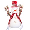 Χριστουγεννιάτικη Διακοσμητική Φιγούρα Αφρώδης Χιονάνθρωπος Καρό Καπέλο 30cm
