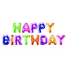 Μπαλόνι Πάρτι Foil Μεταλλιζέ Χρωματιστά Γράμματα "Happy Birthday" 35cm