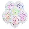 Μπαλόνια Πάρτι Διάφανα Χρωματιστά Πουά 30cm - 30 τμχ.