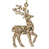 Χριστουγεννιάτικο Στολίδι Δέντρου Ξύλινο Τάρανδος Χρυσό Glitter 8cm