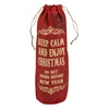 Χριστουγεννιάτικη Τσάντα Δώρου Κρασιών Λινή Κόκκινη 33εκ.