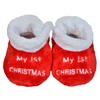 Χριστουγεννιάτικα Παπούτσια Βρεφικά Κόκκινο Λευκό Fleece 1st Christmas 0-9 μηνών
