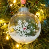 Χριστουγεννιάτικο Στολίδι Δέντρου Μπάλα Διάφανη Χιόνι Nιφάδα Glitter Berries 8cm