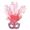 Αποκριάτικη Μάσκα Fancy Γυναικεία Ροζ Ασημί Glitter Φτερά