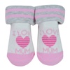 Βρεφικές Κάλτσες Ροζ Λευκό Γκρι Καρδιά 0-6 μηνών