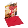 Πασχαλινή Κάρτα Ευχών Αυγά Μαργαρίτες Glitter & Κόκκινος Φάκελος 15x15cm - 2 τμχ.