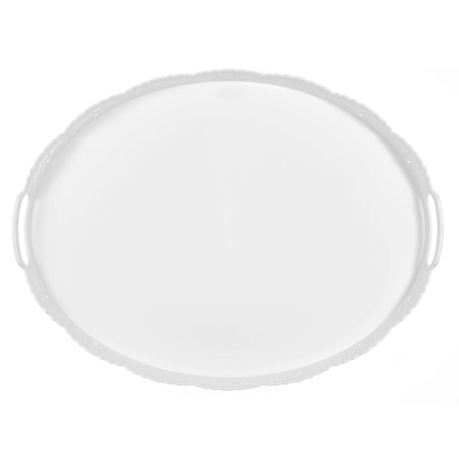 Δίσκος Σερβιρίσματος Λευκός Δαντέλα 50x37 cm