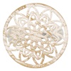 Δέστρες Κουρτίνας Διακοσμητικές με Κλιπ Λουλούδι Λευκό Χρυσό Brushed - 2 τμχ.
