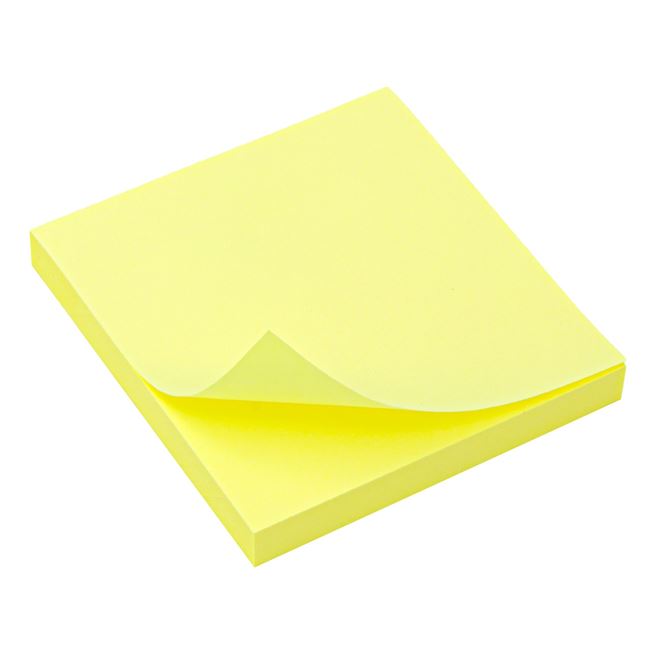 Αυτοκόλλητα Χαρτάκια Σημειώσεων Κίτρινα 7.6x7.6cm - 100Φ