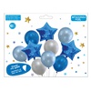 Μπαλόνια Πάρτι Foil Μεταλλιζέ Μπλε Αστέρια Στρογγυλά - 10 τμχ.