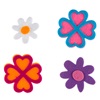 Τσόχινα Αυτοκόλλητα Λουλούδια Πολύχρωμα 4 - 5.5cm - 12 τμχ.