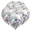 Μπαλόνια Πάρτι Διάφανα Χρωματιστό Κομφετί 30cm - 5 τμχ.