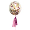 Μπαλόνι Πάρτι Διάφανο Ροζ Κομφετί Φούξια Φούντες 46cm