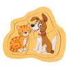 Παζλ Ξύλινη Καρτέλα Σκύλος Γάτα (5 Κομμάτια) 15.5x14cm