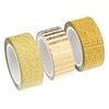 Χαρτοταινία Washi Glitter Χρυσά Χρώματα 5mx1.5cm - 3 τμχ.
