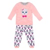 Πυτζάμες Χειμερινές Παιδικές Fleece Κοραλί Γάτα Ροζ Φιόγκος