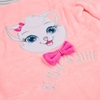 Πυτζάμες Χειμερινές Παιδικές Fleece Κοραλί Γάτα Ροζ Φιόγκος