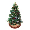Χριστουγεννιάτικη Ποδιά Δέντρου Μπεζ Γιούτα Καρό "Merry Christmas" 1.02m