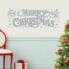 Χριστουγεννιάτικα Αυτοκόλλητα Διακοσμητικα Merry Christmas Ασημί Glitter 20x60cm