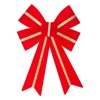 Χριστουγεννιάτικος Διακοσμητικός Φιόγκος Κόκκινο Βελουτέ Χρυσή Γραμμή 32cm