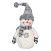 Χριστουγεννιάτικη Διακοσμητική Φιγούρα Χιονάνθρωπος Λευκό Γκρι Πλεκτό Σκουφί Κασκόλ 32cm