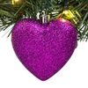 Σετ Χριστουγεννιάτικα Στολίδια Καρδιές Μωβ Ματ Glitter 7cm - 6 τμχ.