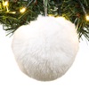 Xριστουγεννιάτικο Στολίδι Δέντρου Mπάλα Γούνα Λευκή 8cm