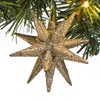 Χριστουγεννιάτικο Στολίδι Δέντρου 3D Xιονονιφάδα Σαμπανί Glitter 9cm