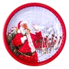 Χριστουγεννιάτικο Διακοσμητικό Μεταλλικό Πιάτο Κόκκινο Vintage Άγιος Βασίλης Έλκηθρο Ø26cm