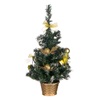 Χριστουγεννιάτικο Διακοσμητικό Επιτραπέζιο Δέντρο Γλάστρα Χρυσές Μπάλες Δώρα 20 LED - 50cm