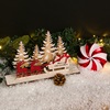 Χριστουγεννιάτικο Διακοσμητικό Ξύλινο Έλατα Έλκηθρο 15cm