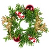Χριστουγεννιάτικο Διακοσμητικό Δαχτυλίδι Κεριού Πράσινο Glitter Χρυσά Ταρανδάκια Μπάλες 14cm
