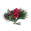 Χριστουγεννιάτικο Λουλούδι με Κλιπ Πεύκο Κόκκινα Ρόδια Κουκουνάρια 15cm 