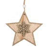Χριστουγεννιάτικο Στολίδι Δέντρου Ξύλινο Αστέρι Σαμπανί Glitter 11cm