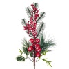 Χριστουγεννιάτικο Διακοσμητικό Κλαδί Έλατο Χιονισμένα Κόκκινα Berries 63cm