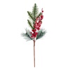 Χριστουγεννιάτικο Διακοσμητικό Κλαδί Έλατο Πεύκο Χιονισμένο Κόκκινα Berries 45cm