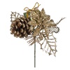 Χριστουγεννιάτικο Διακοσμητικό Κλαδί Σαμπανί Κουκουνάρι Δώρο Glitter 20cm