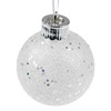 Χριστουγεννιάτικη Μπάλα Λευκό Glitter LED 8 cm