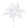 Χριστουγεννιάτικο Αλεξανδρινό Λευκό Βελούδινο Glitter 21cm